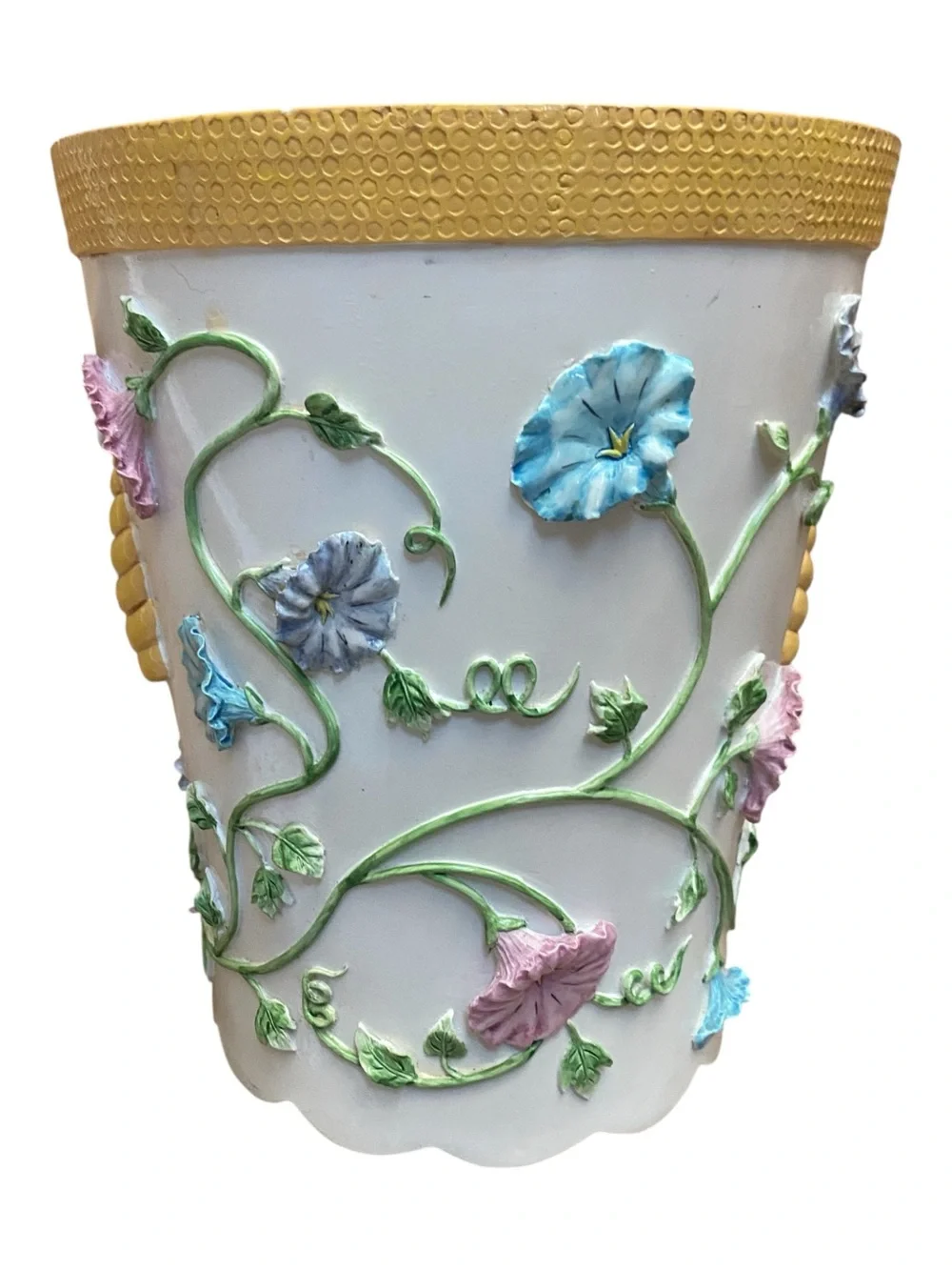 Vintage 3D Floral Bumble Bee Country Style Unique Wastebasket Trashcan Cottage